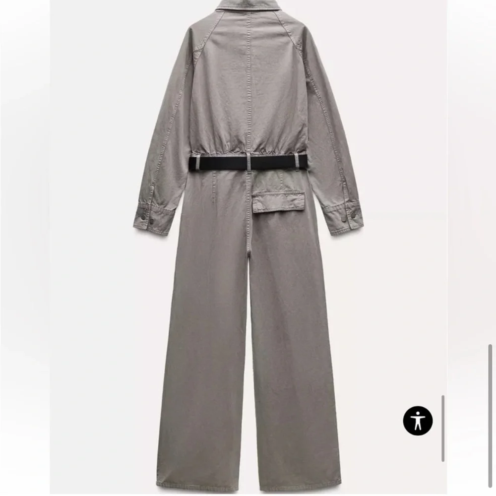 NWT ZARA ZARA LONG BELTED JUMPSUIT COLLECTION  SIZE L 🚨PRICE FIRM NO DISCOUNT